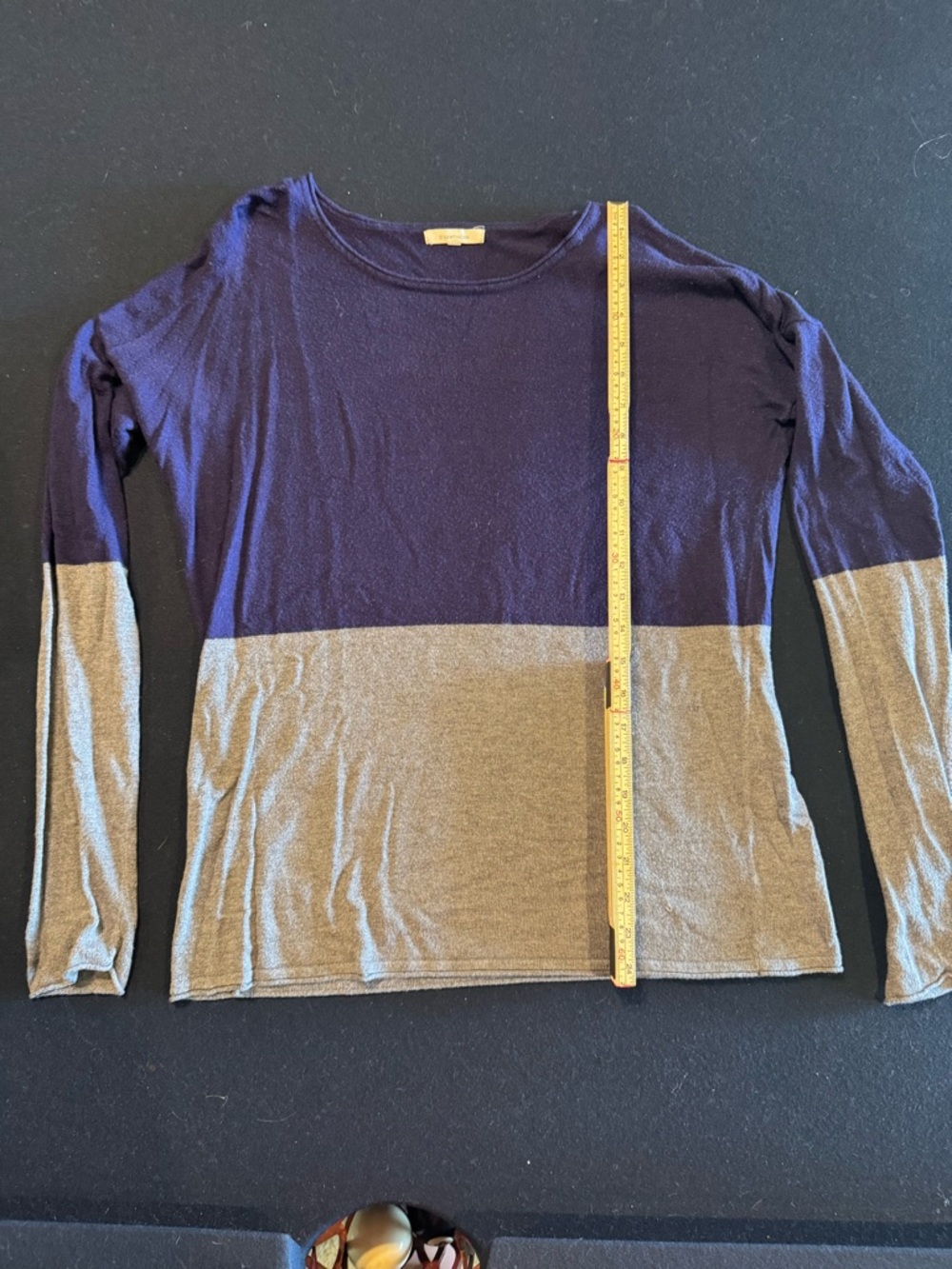 41 Hawthorn Navy and Gray Colorblock Scoop Neck Sweater